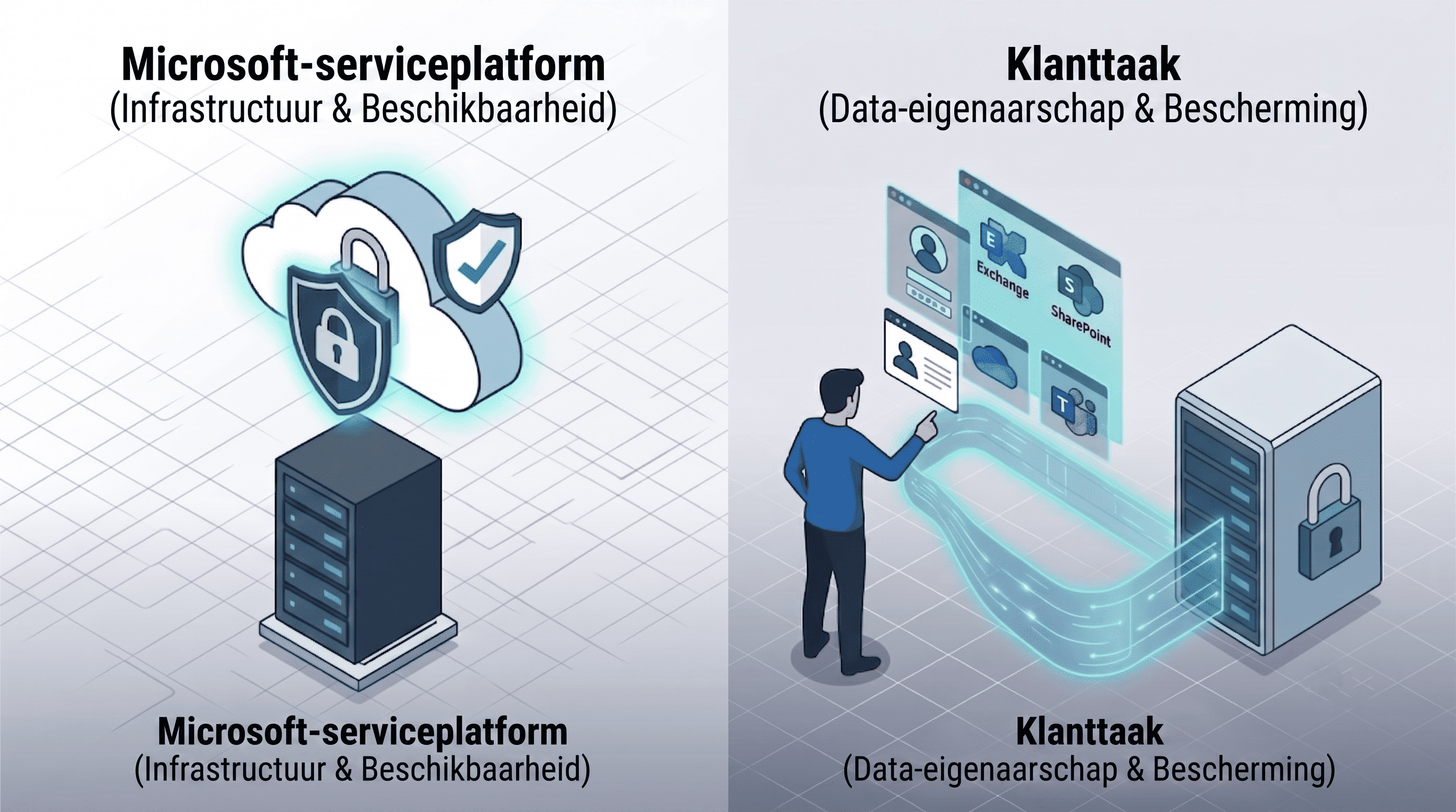 Microsoft 365 shared responsibility model — platform vs. data ownership